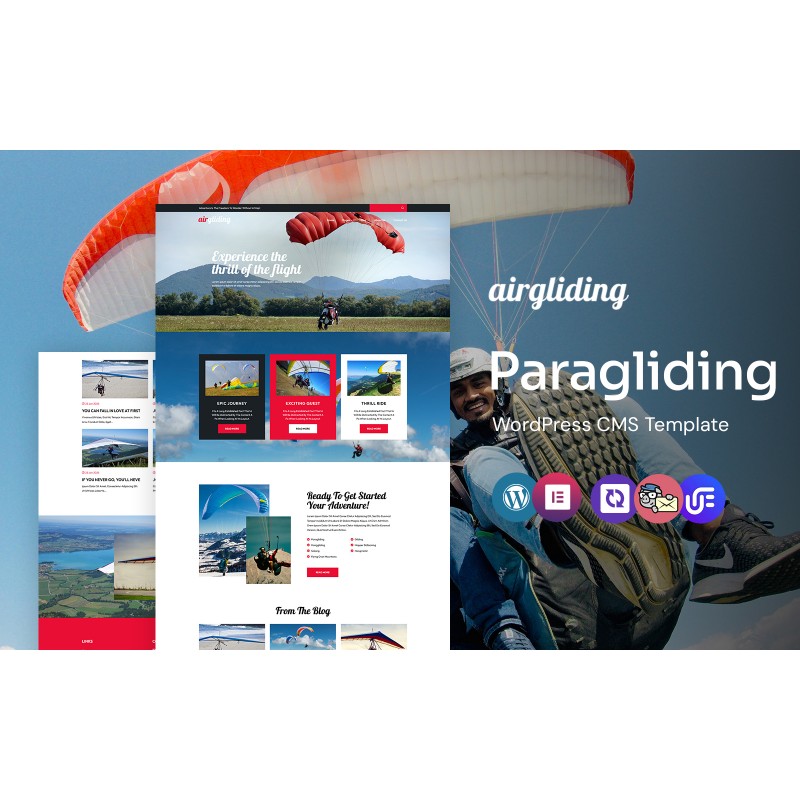 Airgliding - Paragliding and Adventure WordPress Elementor Theme