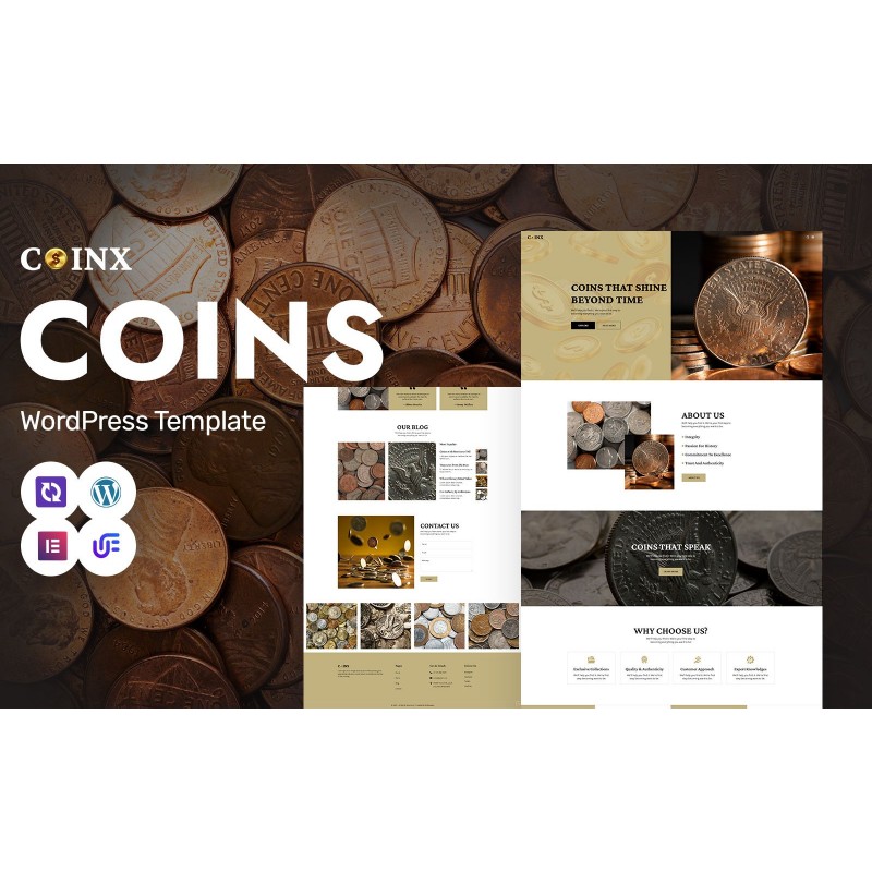 Coinx - Numismatic Museum And Rare Coins WordPress Elementor Theme