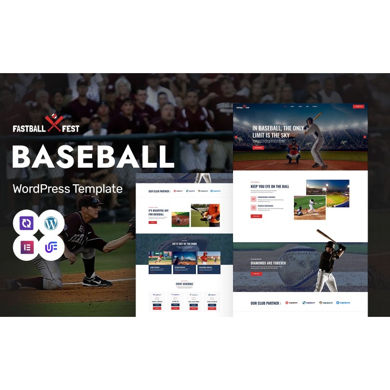 Fastball Fast - Baseball Club And Sports WordPress Elementor Theme