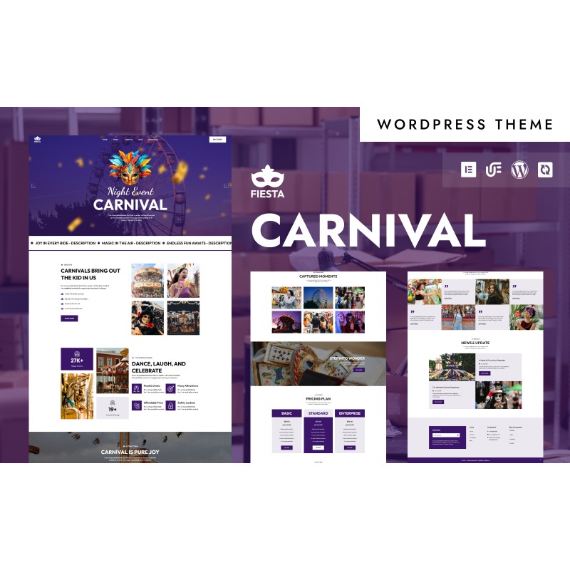 Fiesta - Carnival Shows & Celebration WordPress Elementor Theme