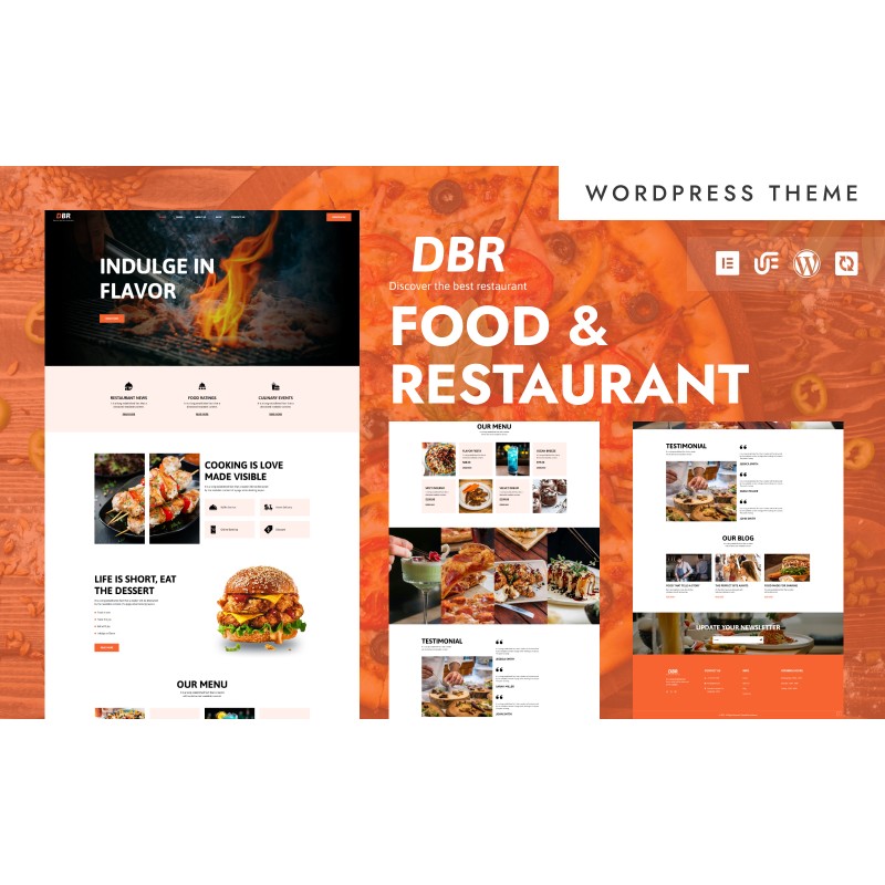 DBR - Elegant Restaurant & Authentic Food WordPress Elementor Theme