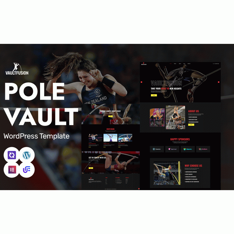 Vault Fusion - Pole Vault Training And Coaching WordPress Elementor Theme
