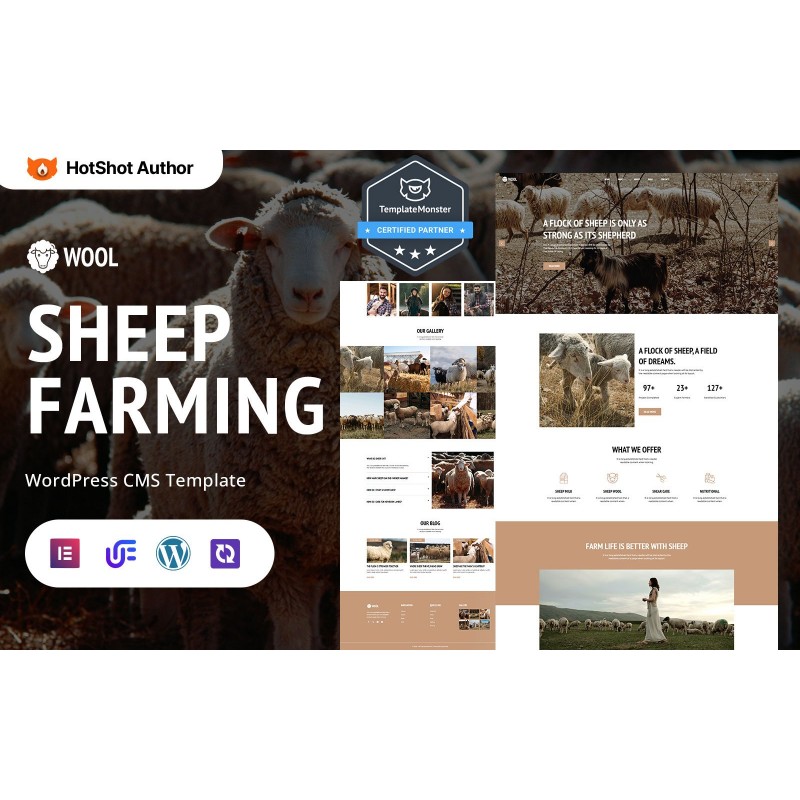 Wool - Sheep Farming, Ranch And Cattle Farm WordPress Elementor Theme