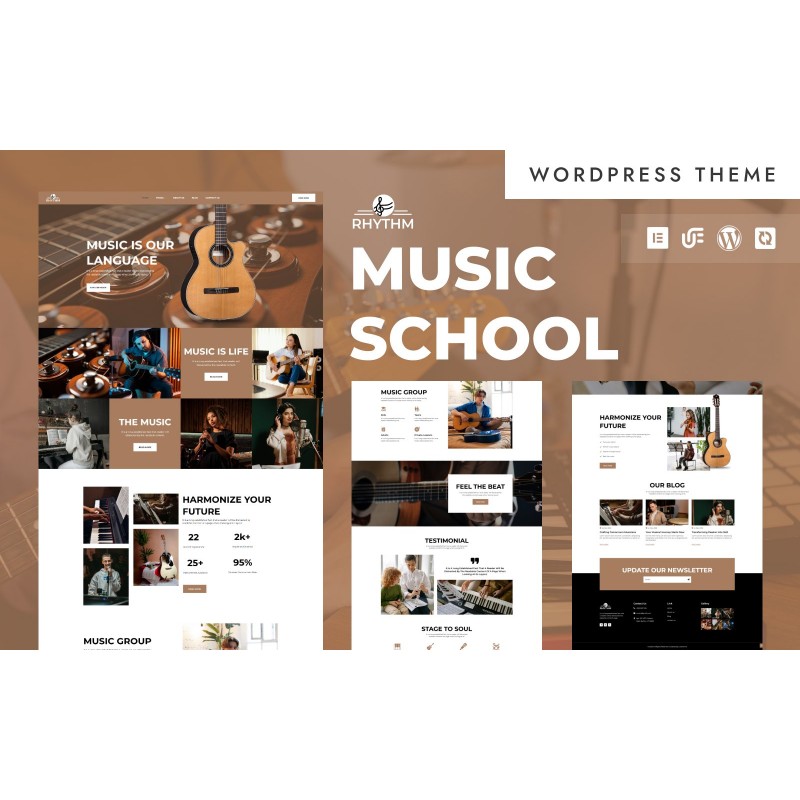 Rhythm - Music School, Academy & Instrument Training WordPress Elementor Theme