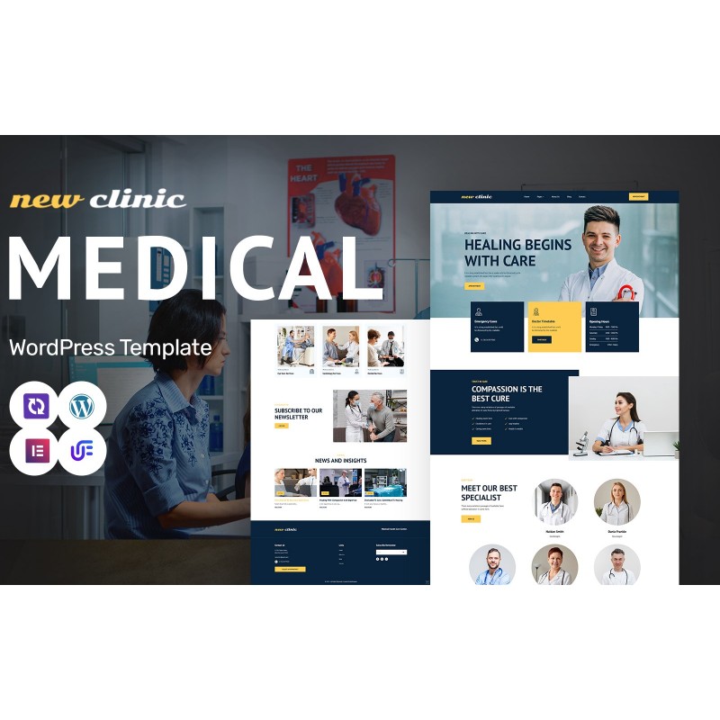 New Clinic - Medical And Health Services WordPress Elementor Theme