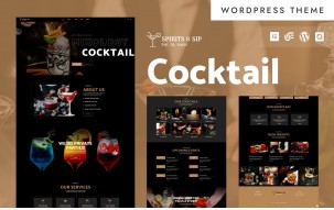 Spirits & Sip - Cocktail Lounge & Bartender WordPress Elementor Theme