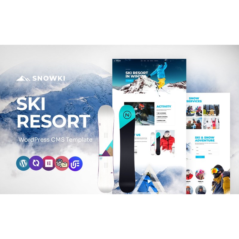 Snowki - Snowboarding School And Winter Skiing Multipurpose WordPress Elementor Theme