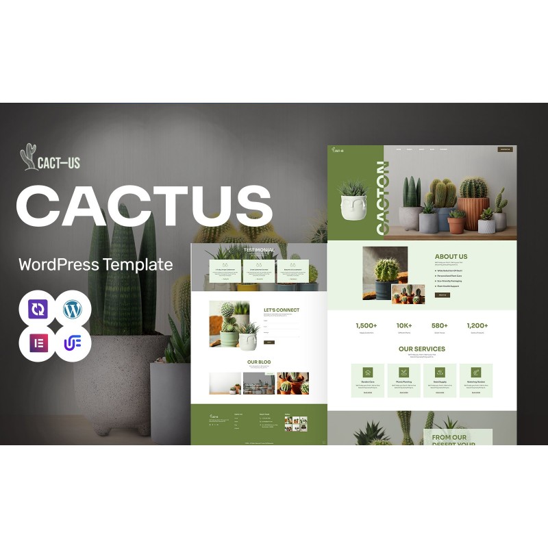 Cact-Us - Cactus Nursery And Landscaping WordPress Elementor Theme