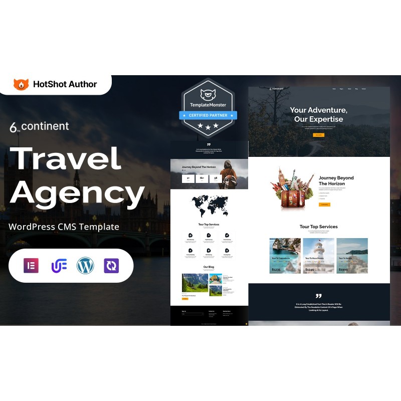 6th Continent - Modern Travel Agency WordPress Elementor Theme
