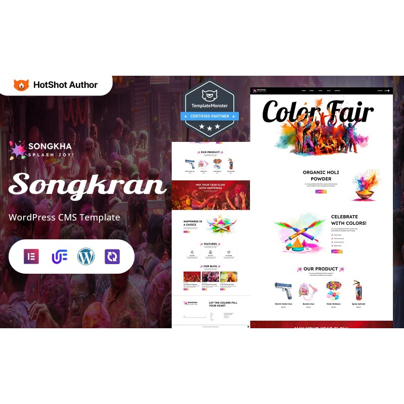 Songkha - Songkran Celebration And Water Festival WordPress Elementor Theme