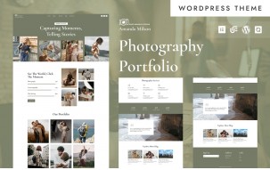 Amanda Milson - Minimalist Photography Portfolio WordPress Elementor Theme