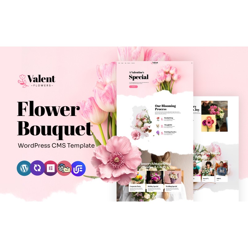 Valent - Flower Boutique, Wedding Flowers And Florist Multipurpose WordPress Elementor Theme