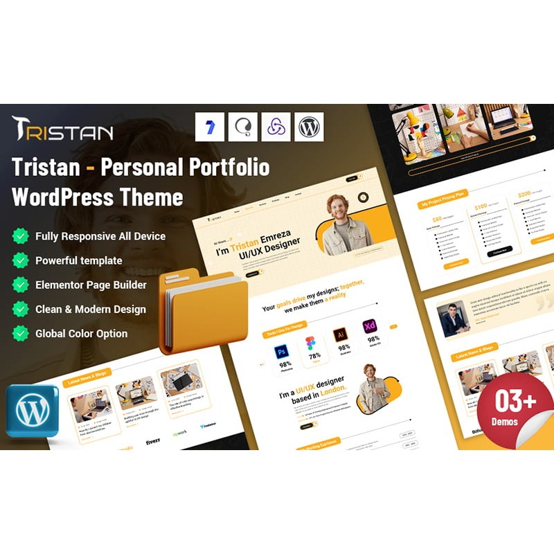Tristan - Personal Portfolio WordPress Theme