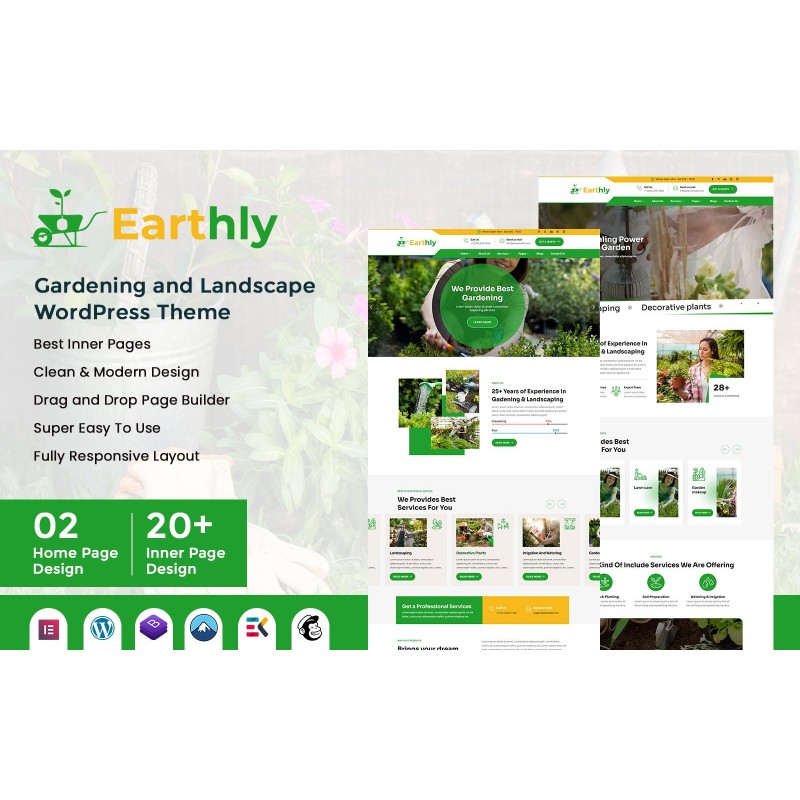 Earthly - Gardening and Landscape WordPress Theme