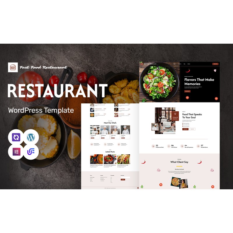 Fast Food Restaurant - Elegant Restaurant And Caf&eacute; WordPress Elementor Theme