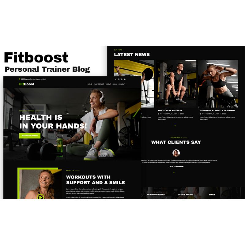 FitBoost - Sports Club & Personal Gym Trainer WordPress Theme