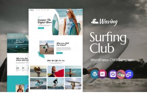 Waving - Surfing Board An Adventure WordPress Elementor Theme