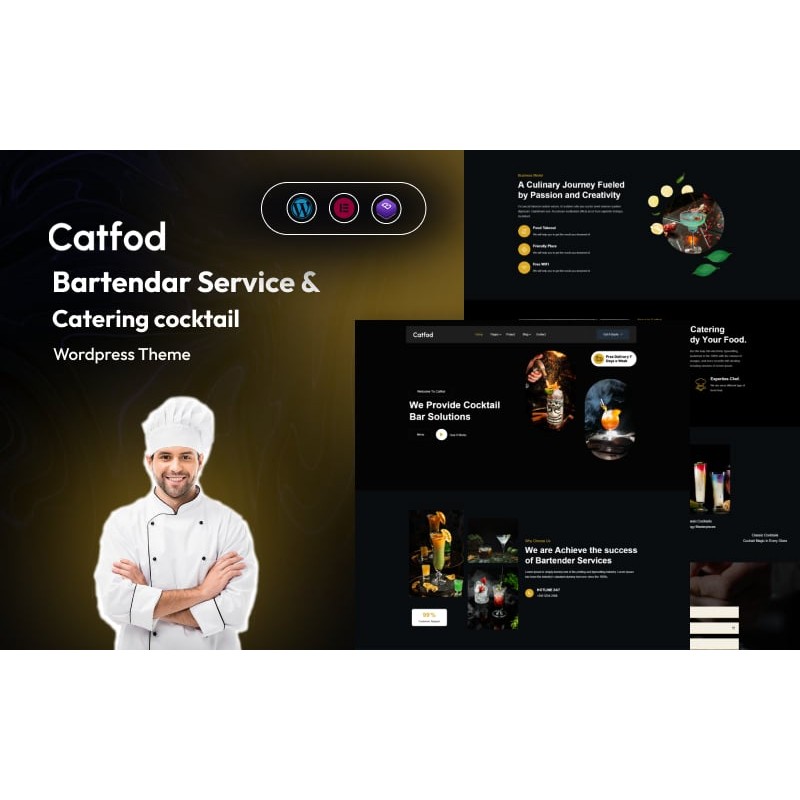 Catfod - Bartender Services & Catering Cocktail WordPress Theme