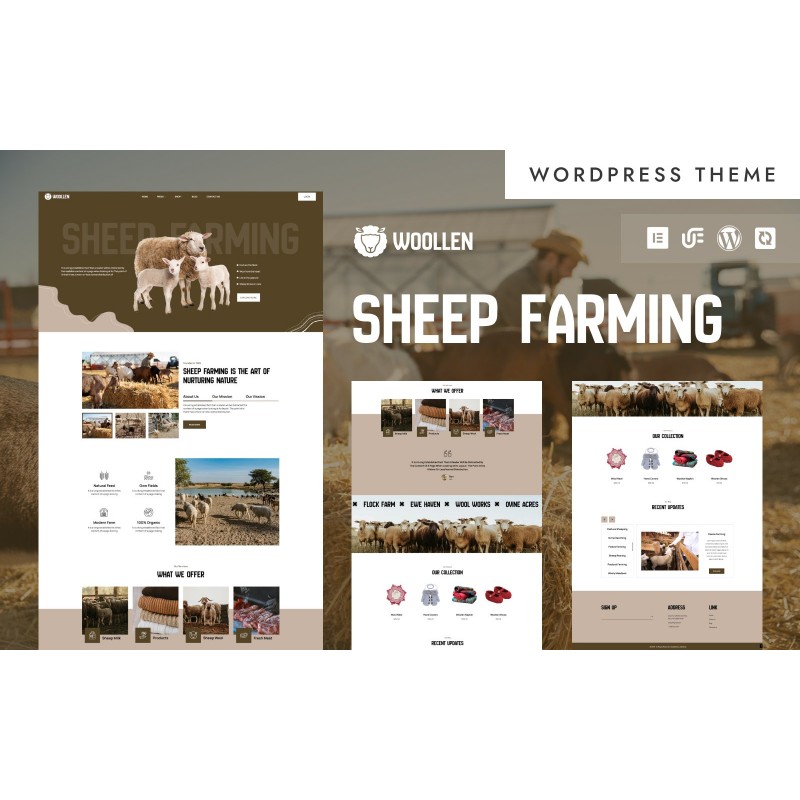 Woollen - Organic Sheep Farming & Wool WooCommerce Elementor Theme