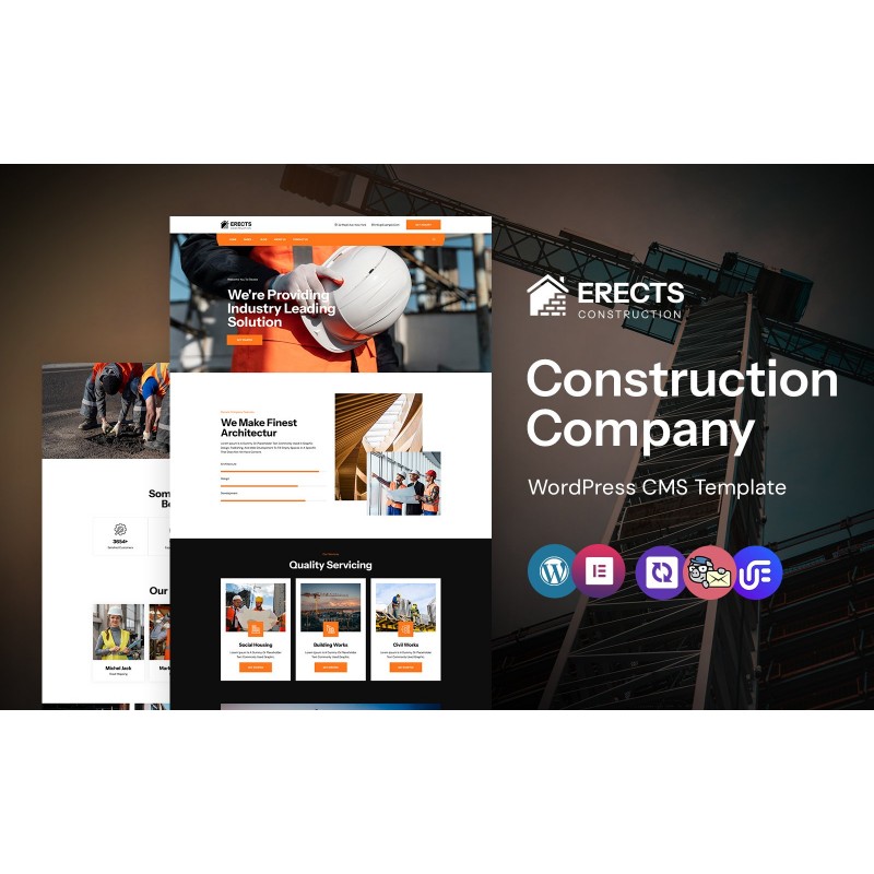 Erects - Construction And Architecture Company WordPress Elementor Theme