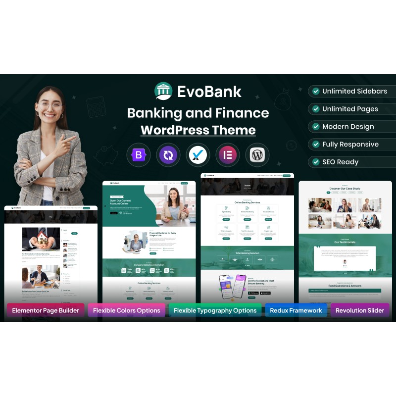 EvoBank - Banking and Finance WordPress Theme