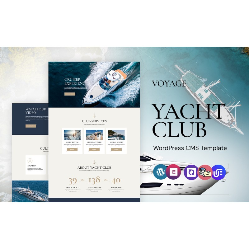 Voyage - Yacht Clubs Services And Rentals WordPress Elementor Theme