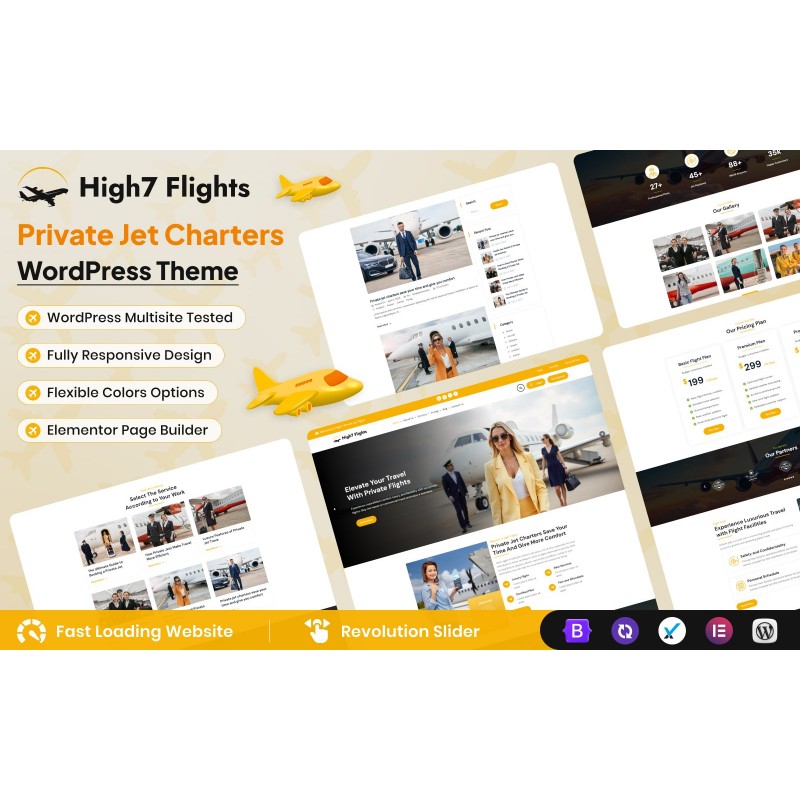 High7 Flights - Private Jet Charters WordPress Theme
