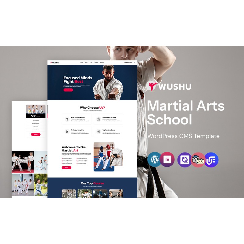 Wushu - Martial Arts School And karate WordPress Elementor Theme