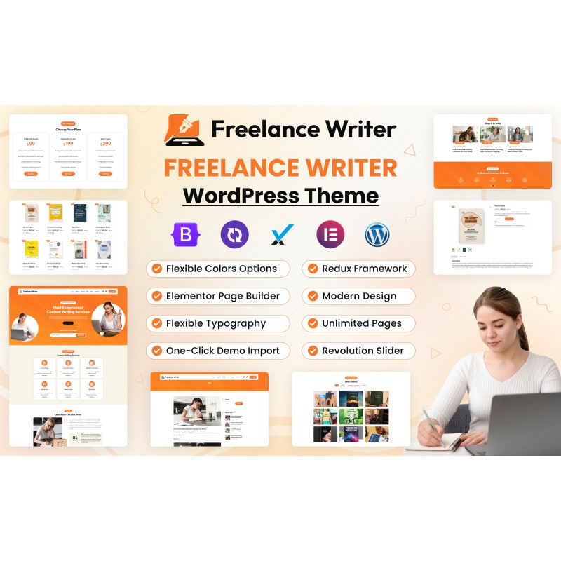 Freelance Writer Elementor WordPress Theme