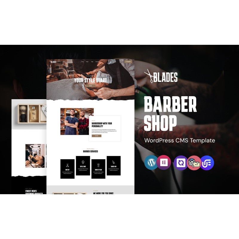 Blades - Hair Salon and Barber Shop WordPress Elementor Theme