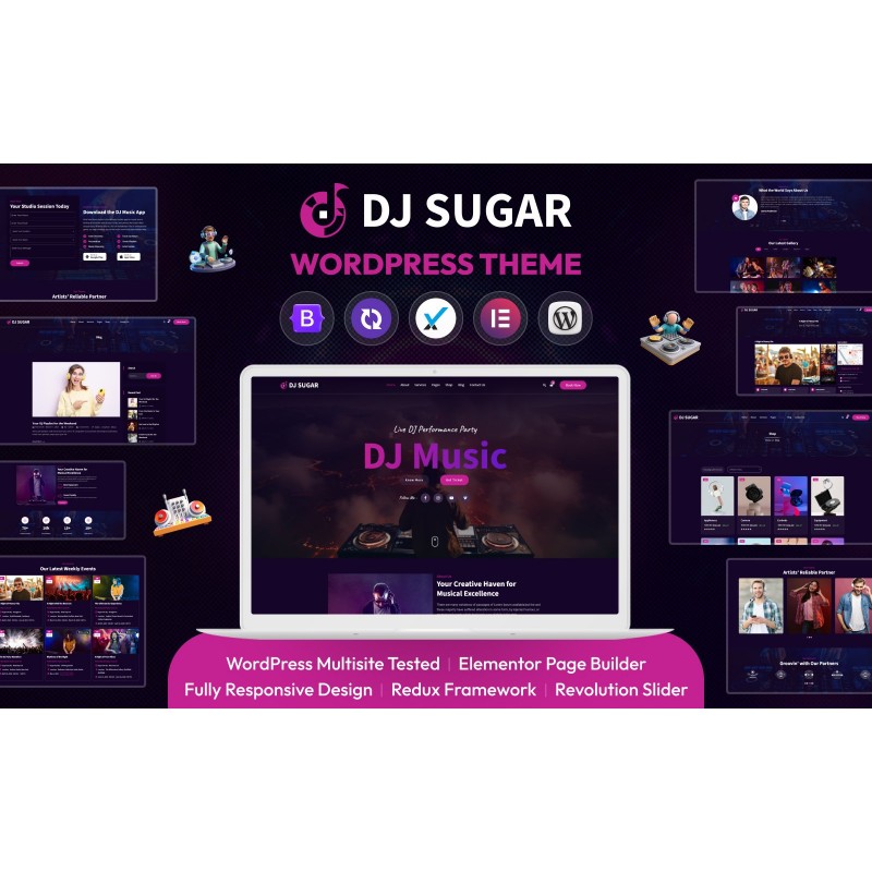 Dj Sugar Music Responsive WordPress Theme