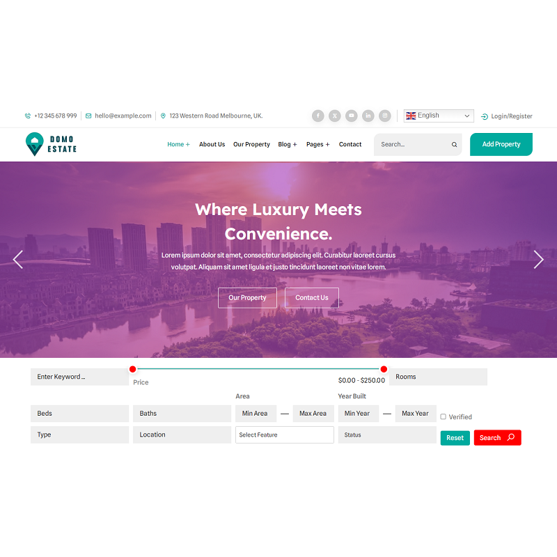 Domo - Real Estate and Mortgage Calculator WordPress Theme