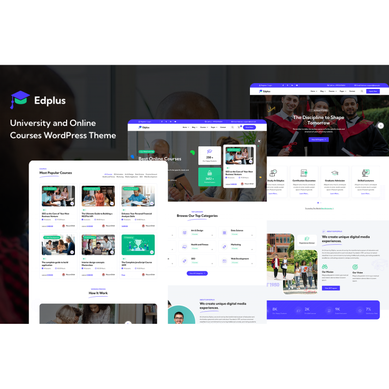 Edplus - University and Online Courses LMS WordPress Theme