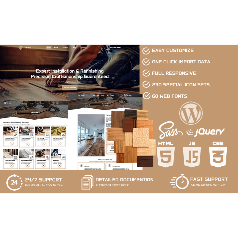 Timbra - Wood Flooring Services WordPress Theme