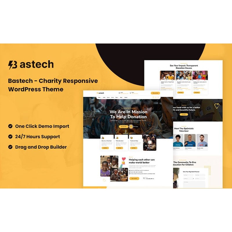 Bastech - Charity Responsive WordPress Theme