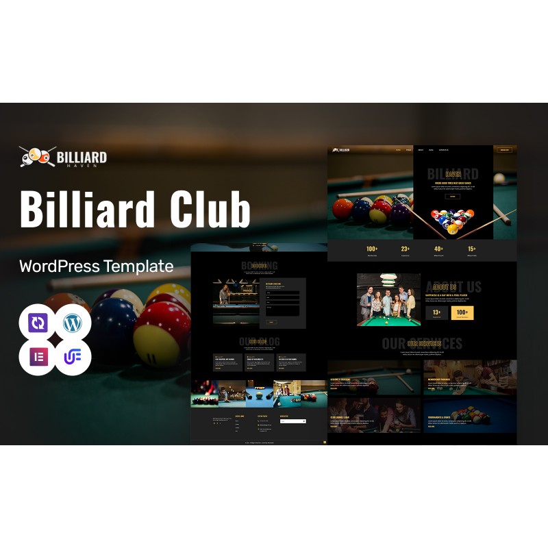 Billiard Haven - Pool And Billiards Club WordPress Elementor Theme