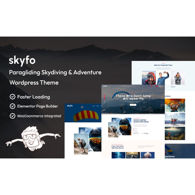 Skyfo - Paragliding Skydiving And Adventure WordPress Theme