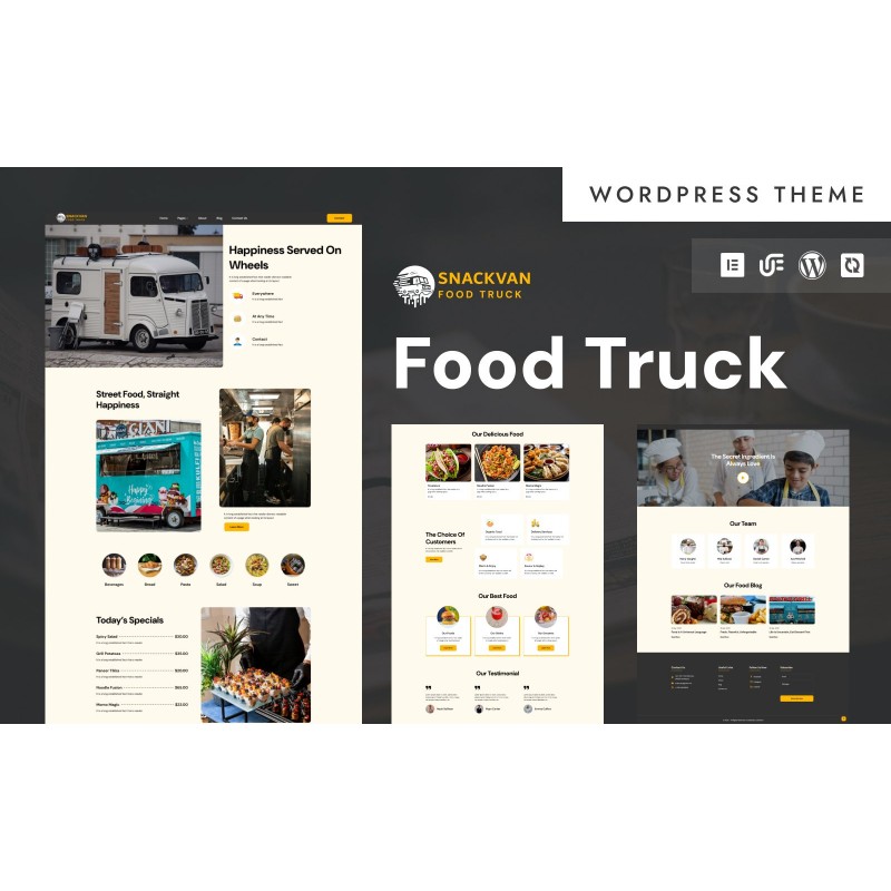 Snackvan - Street Food & Food Truck WordPress Elementor Theme