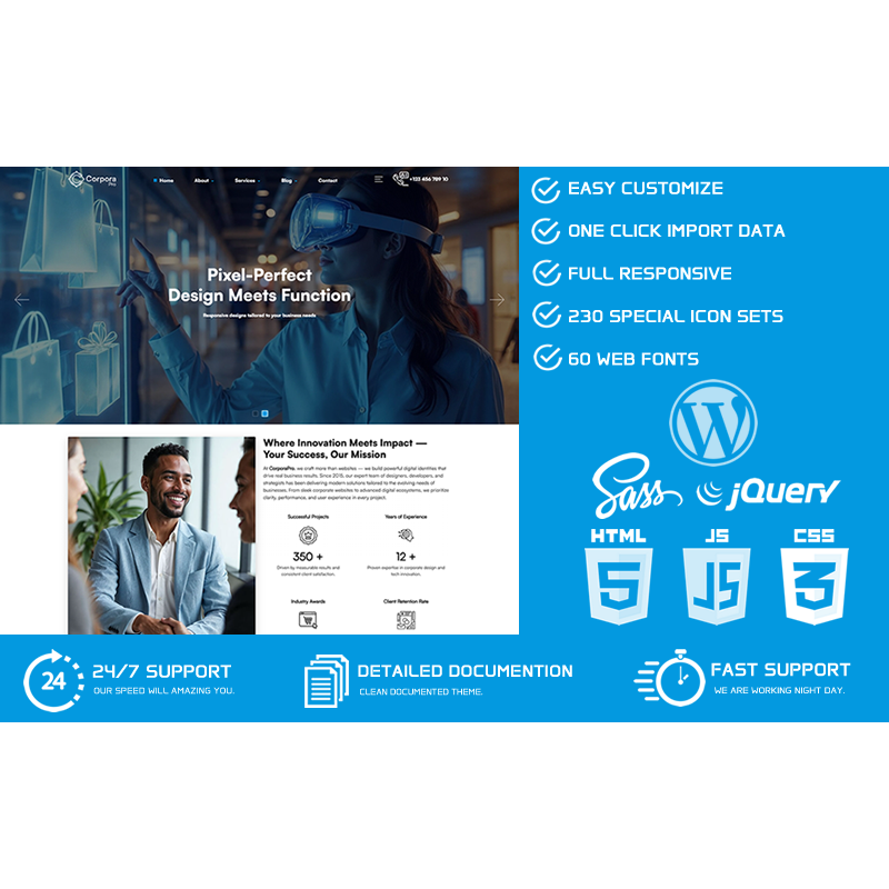 CorporaPro - Modern Corporate Business WordPress Theme