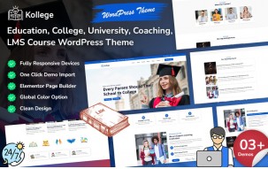 Kollege - Education, College, University, Coaching, School, LMS, and Online Course WordPress Theme