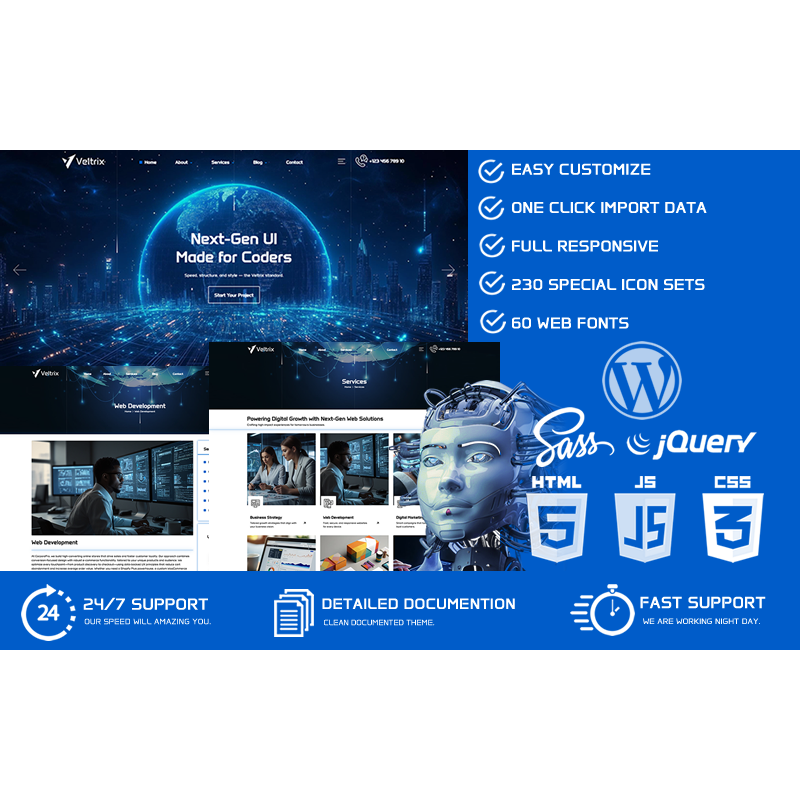 Veltrix - Web Development WordPress Theme