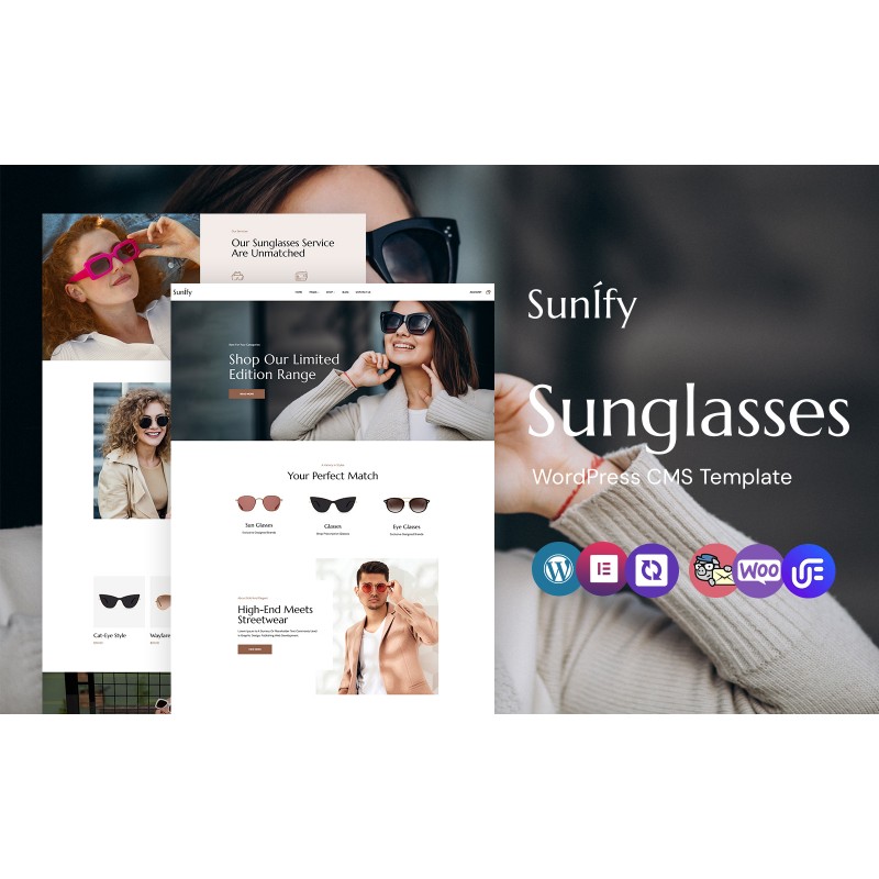 Sunify - Eyeglasses and Sunglasses WordPress Elementor Theme