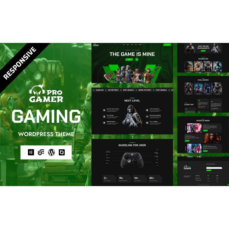 ProGamer - Multiplayer Games & eSports Clan WordPress Elementor Theme