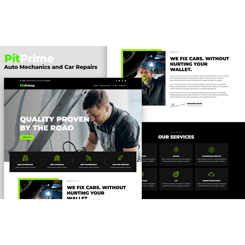 Pitprime - Auto Mechanics and Car Repairs CMS WordPress Theme