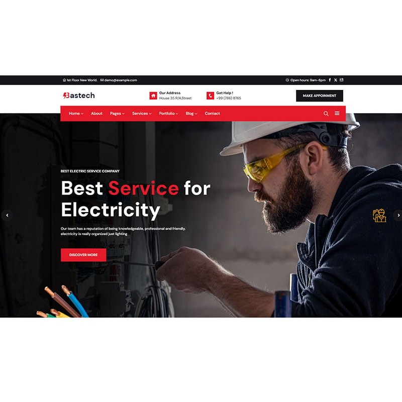 Bastech - Electrical Service WordPress Theme