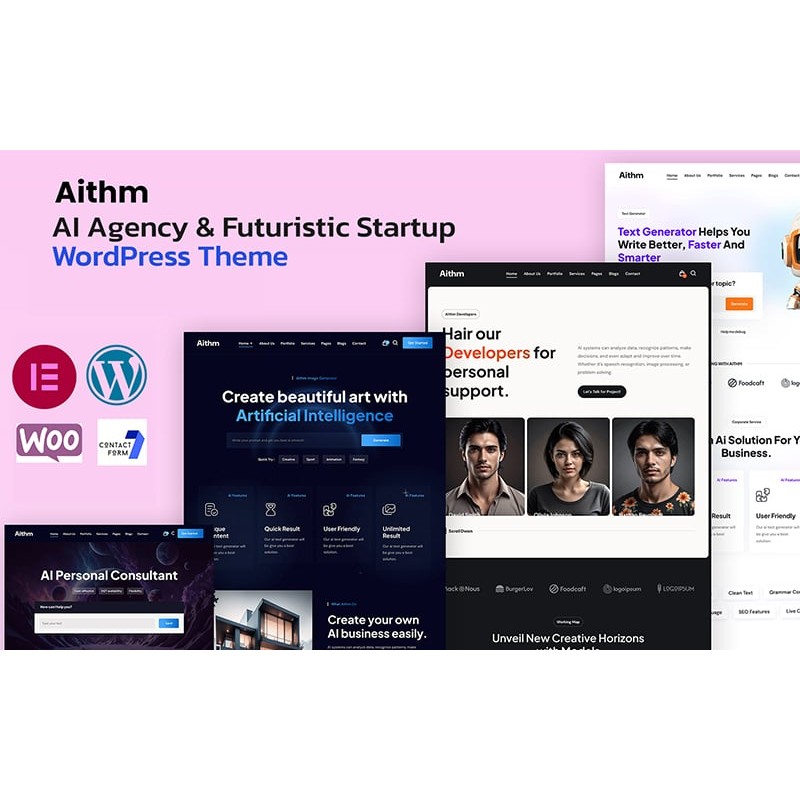 Aithm - AI Agency & Futuristic Startup WordPress Theme