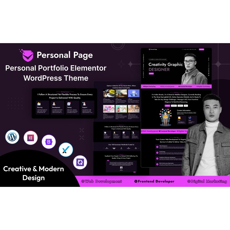 Personal Page Portfolio WordPress Theme