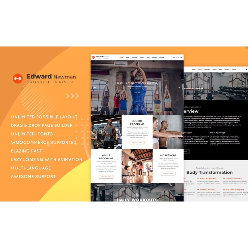 Edward Newman - Crossfit Trainer WordPress Theme