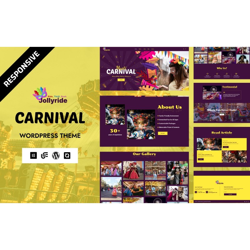 Jollyride - Cultural Carnival & Amusement Park WordPress Elementor Theme