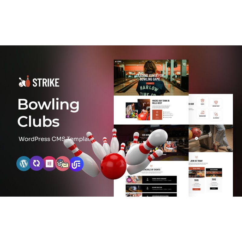 Strike - Bowling Clubs Multipurpose WordPress Elementor Theme